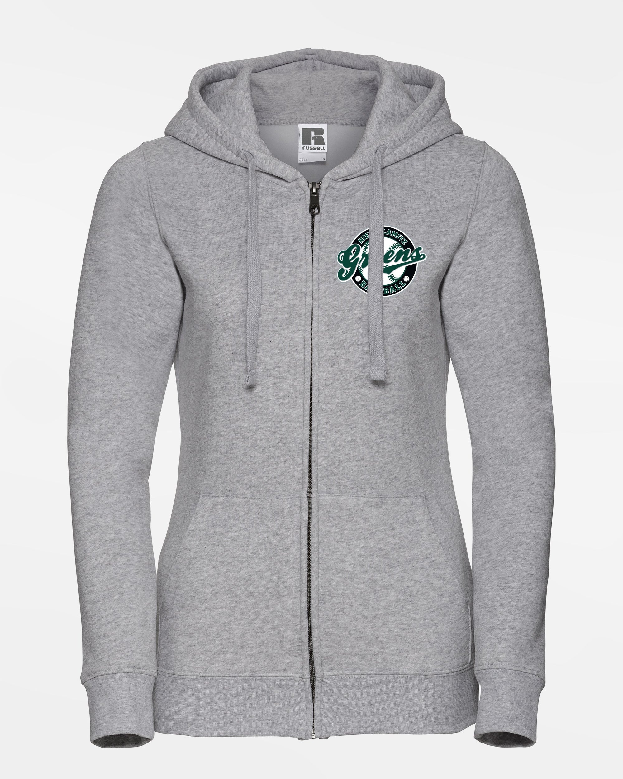 Russell Ladies Premium Heavy Zip-Hoodie "Niederlamitz Greens", Crest, heather grau-DIAMOND PRIDE