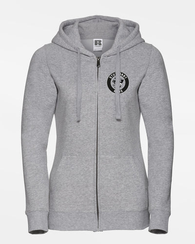 Russell Ladies Premium Heavy Zip-Hoodie "Stuttgart Reds“, Crest S, heather grau-DIAMOND PRIDE
