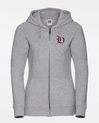 Russell Ladies Premium Heavy Zip-Hoodie "Tübingen Hawks", H, heather grau-DIAMOND PRIDE