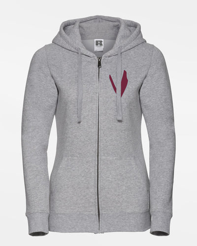 Russell Ladies Premium Heavy Zip-Hoodie "Wesseling Vermins", V, heather grau-DIAMOND PRIDE