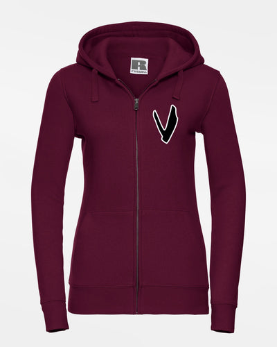 Russell Ladies Premium Heavy Zip-Hoodie "Wesseling Vermins", V, maroon-rot-DIAMOND PRIDE