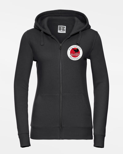 Russell Ladies Premium Heavy Zip-Hoodie "Wolfsburg Blackbirds", Crest, schwarz-DIAMOND PRIDE