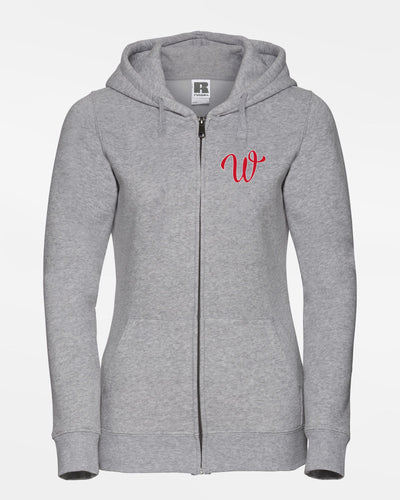 Russell Ladies Premium Heavy Zip-Hoodie "Wolfsburg Blackbirds", W, heather grau-DIAMOND PRIDE