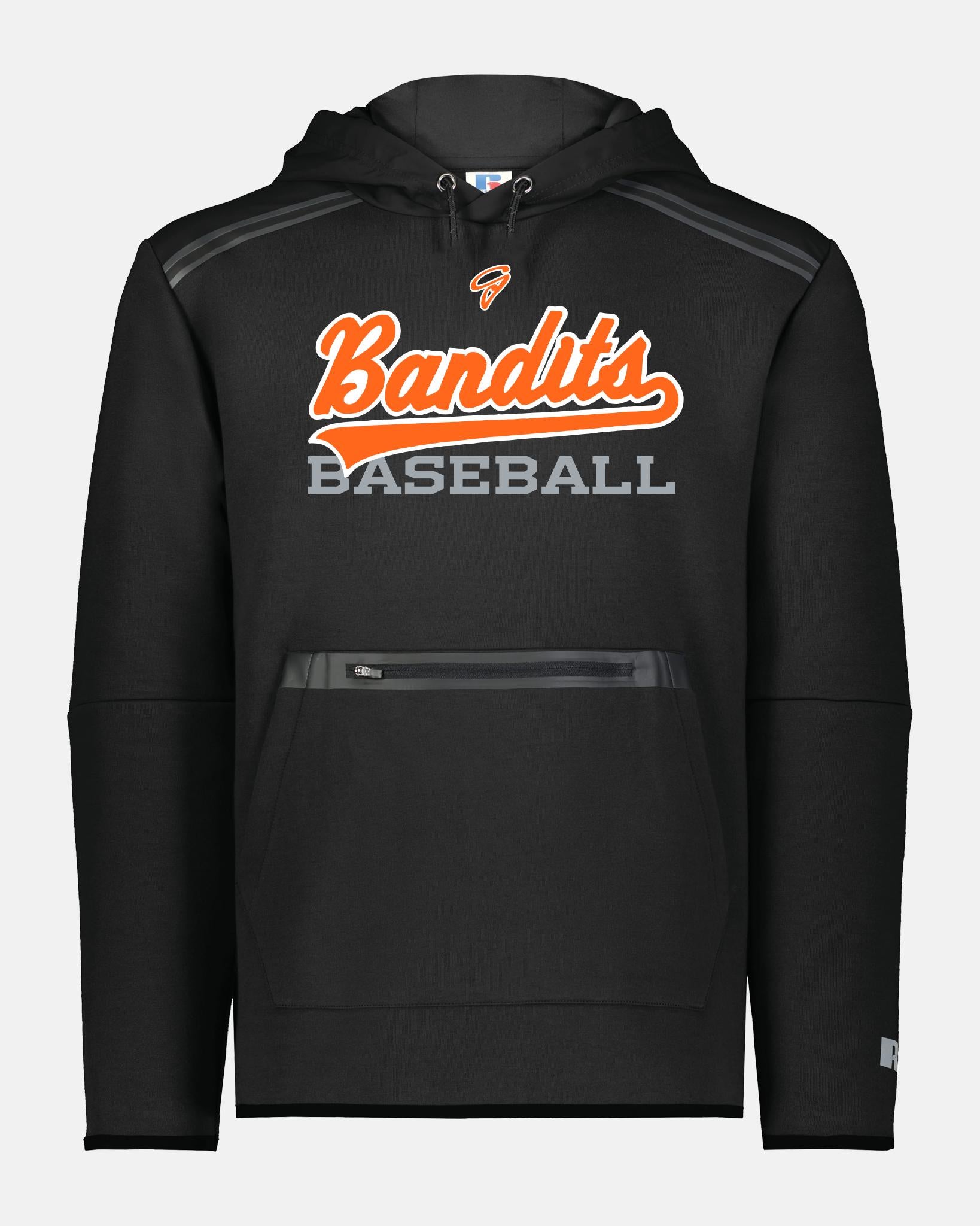 Russell Legend Long Sleeve Tech Fleece Hoodie "Gröbenzell Bandits", Baseball, schwarz