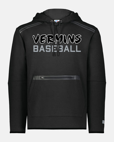 Russell Legend Long Sleeve Tech Fleece Hoodie "Wesseling Vermins", Old Vermins Baseball, schwarz