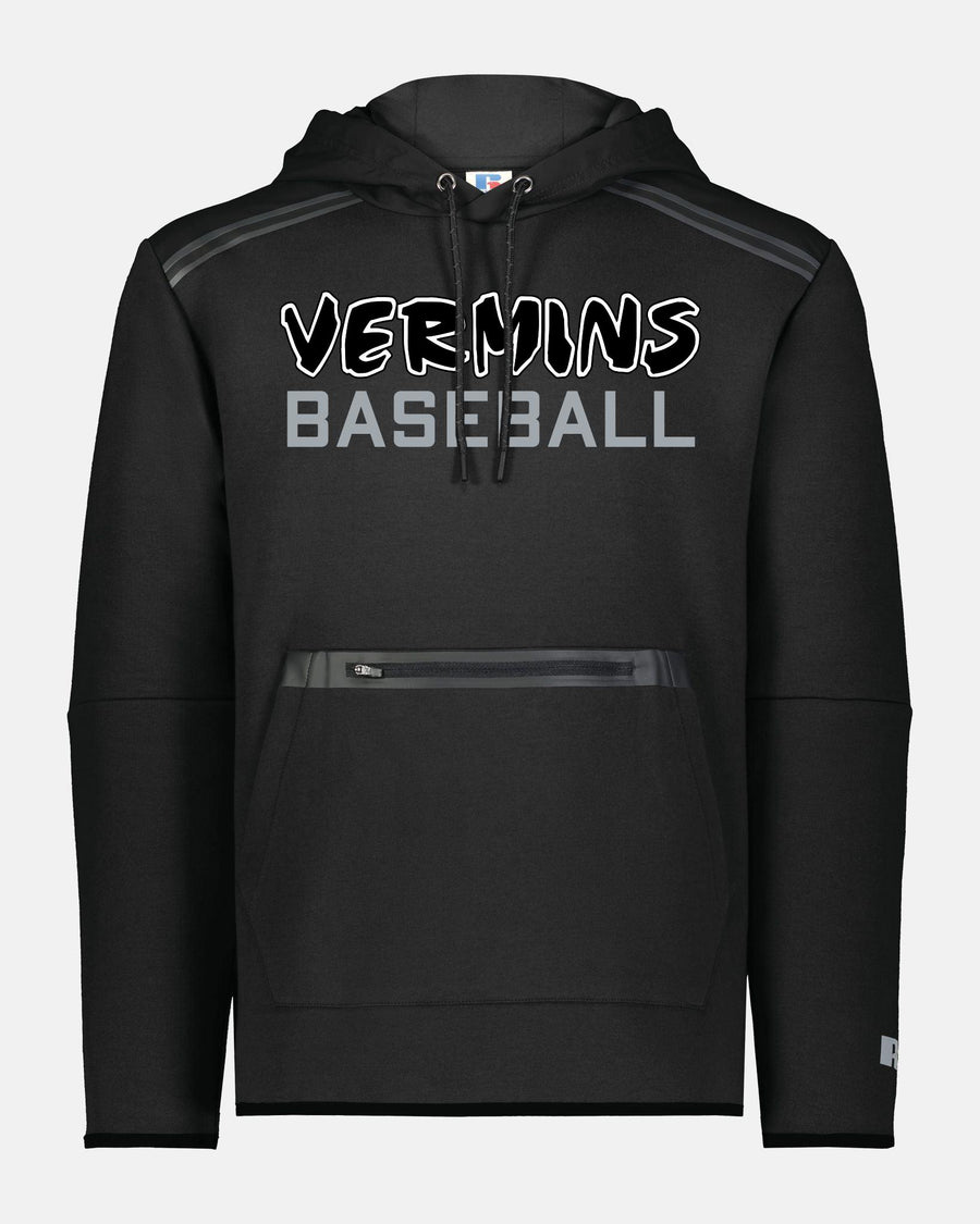 Russell Legend Long Sleeve Tech Fleece Hoodie "Wesseling Vermins", Old Vermins Baseball, schwarz