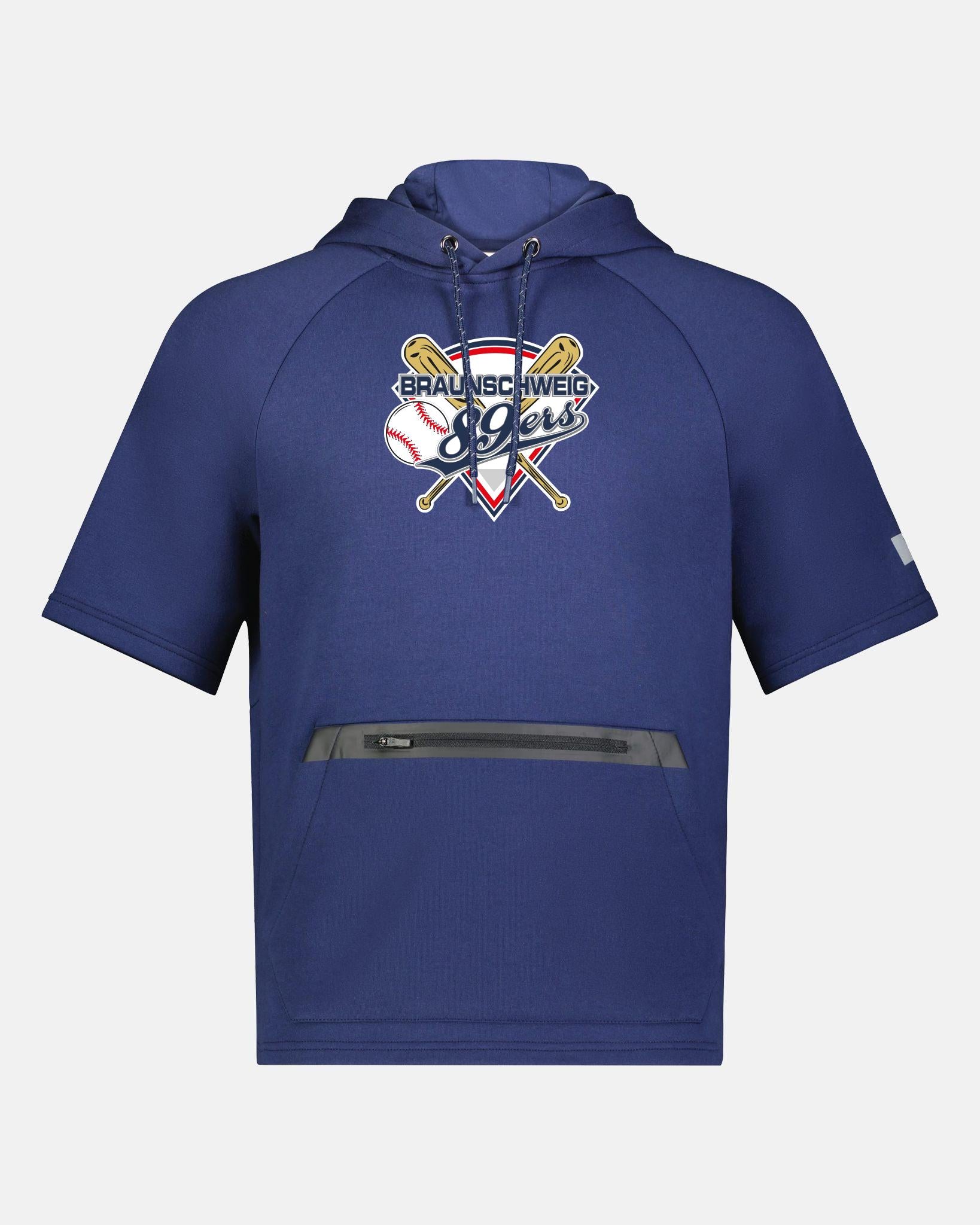 Russell Legend Short Sleeve Tech Fleece Hoodie "Braunschweig 89ers", Primary Logo, navy blau