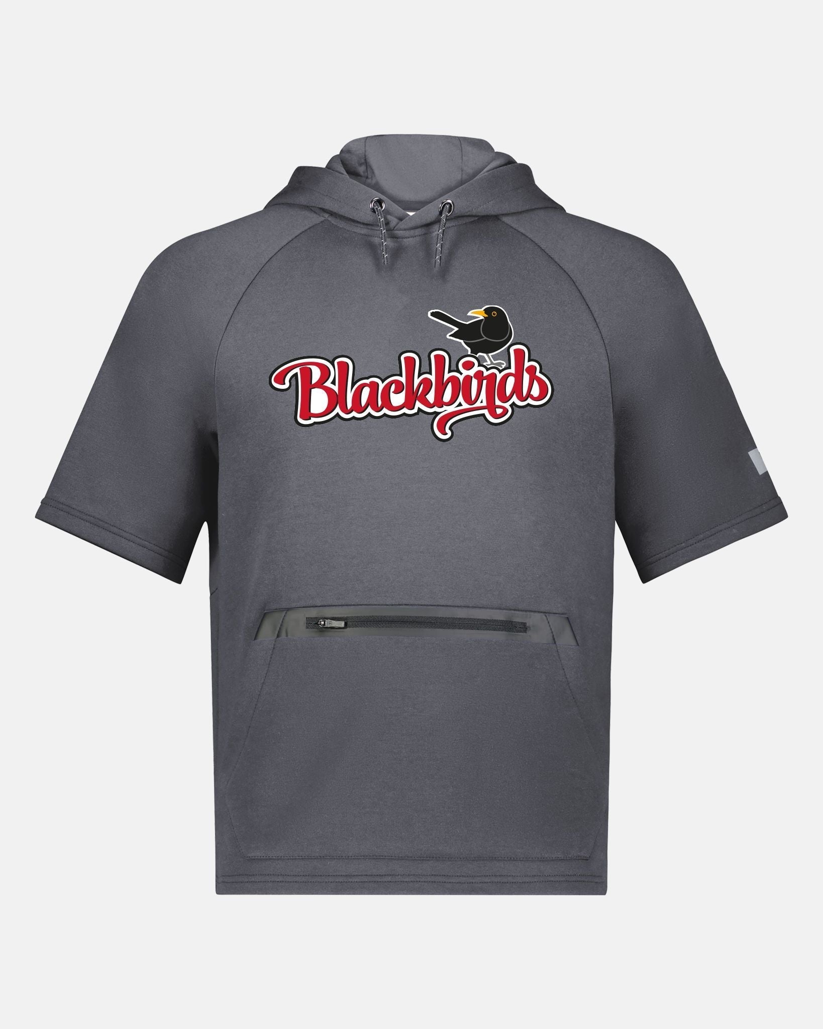 Russell Legend Short Sleeve Tech Fleece Hoodie "Wolfsburg Blackbirds", Bird, dunkelgrau