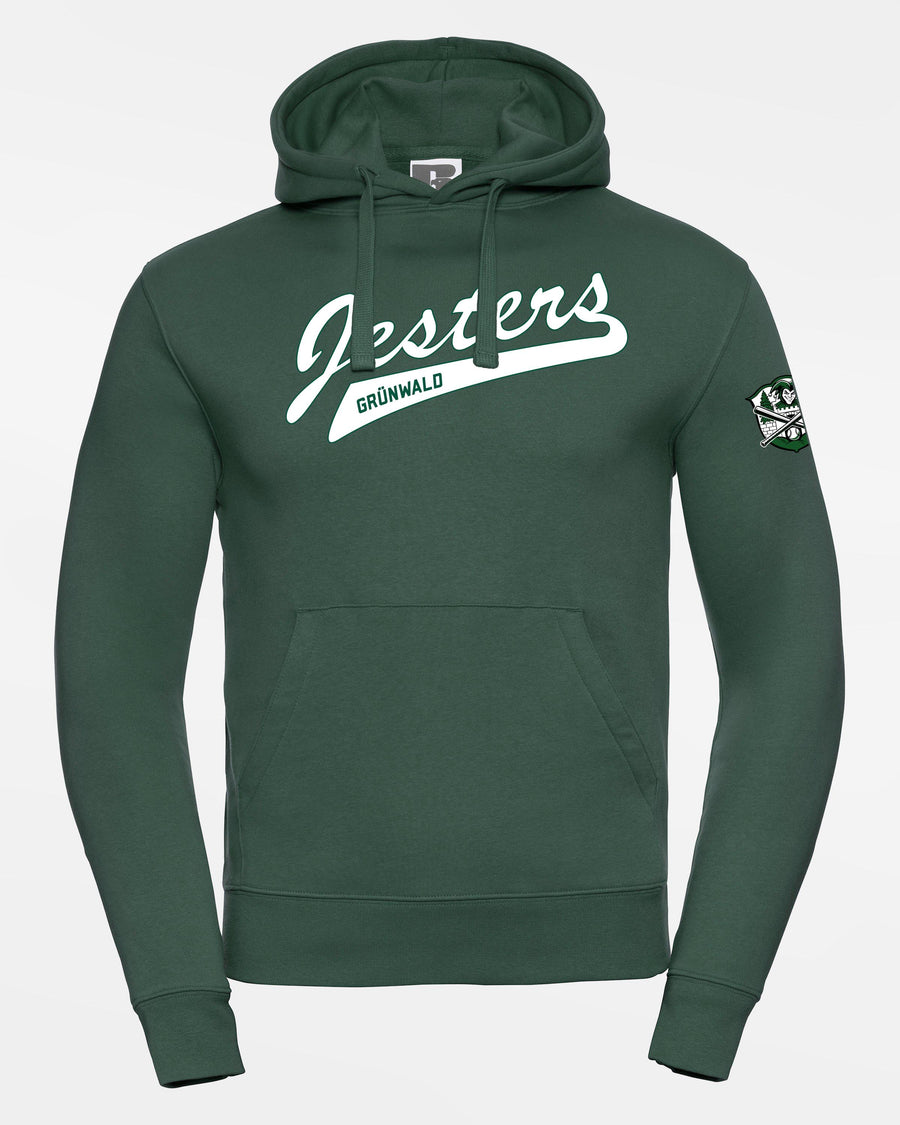 Russell Premium Heavy Hoodie "Grünwald Jesters", Script & Crest, dunkelgrün-DIAMOND PRIDE