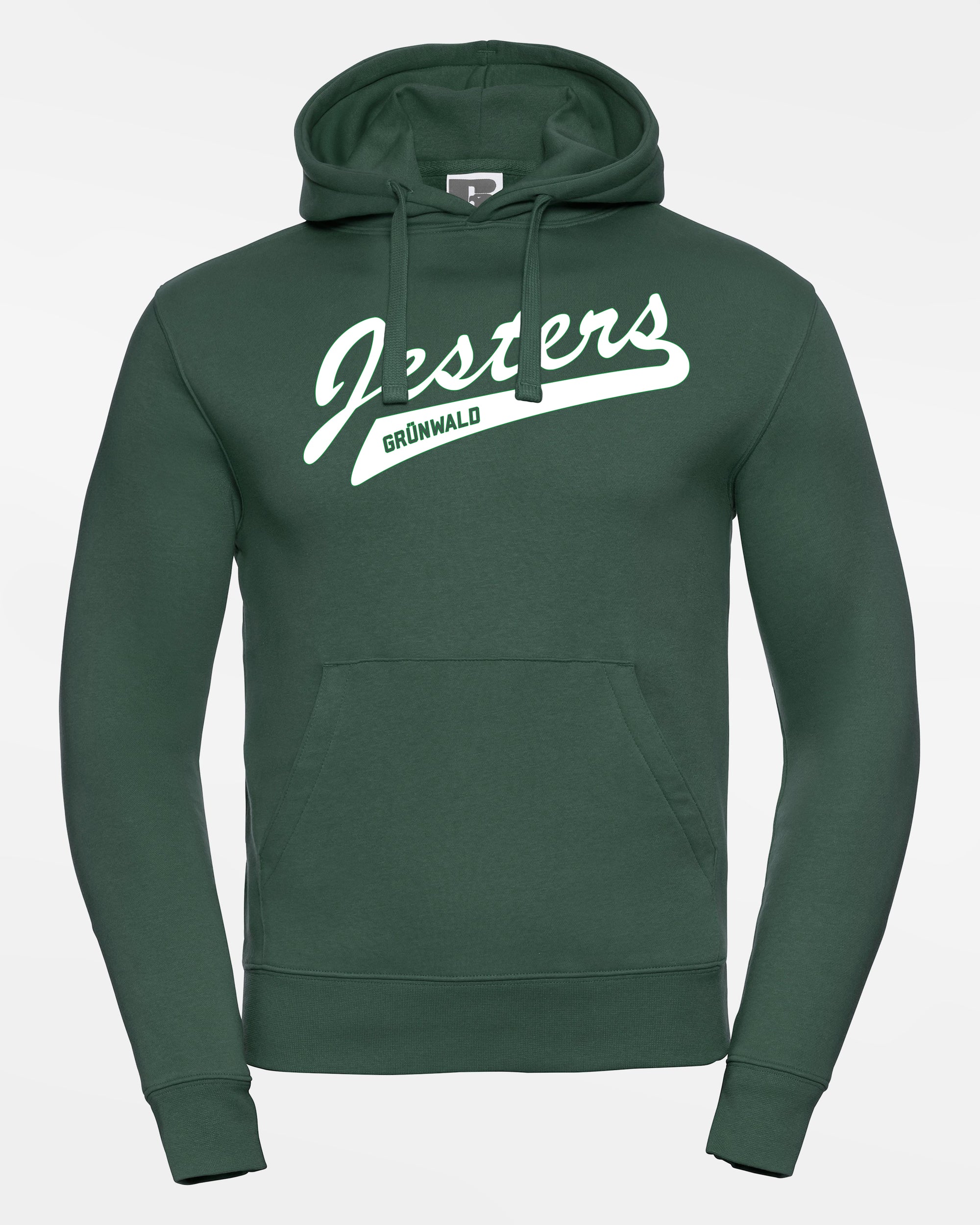 Russell Premium Heavy Hoodie "Grünwald Jesters", Script, dunkelgrün-DIAMOND PRIDE