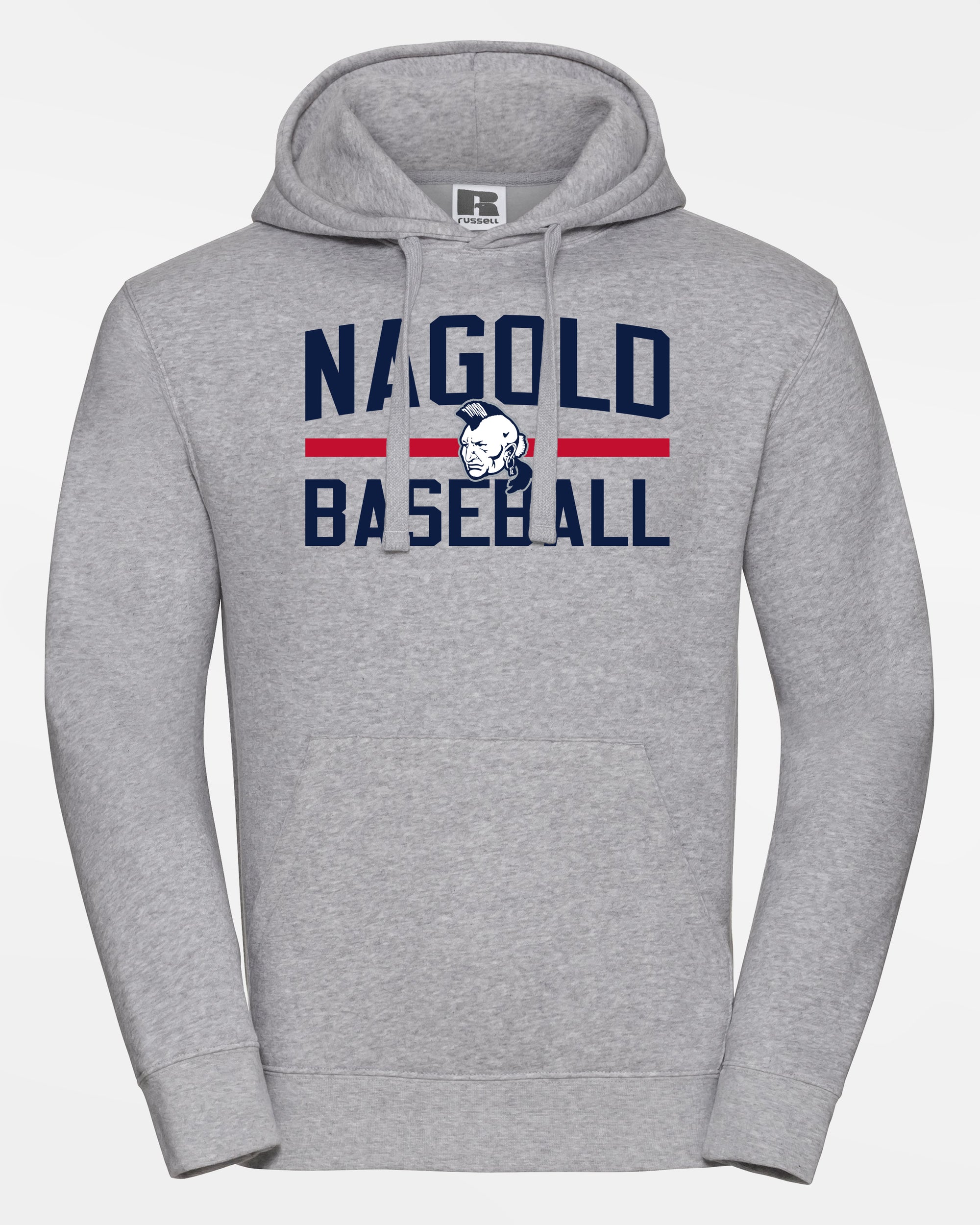 Russell Premium Heavy Hoodie "Nagold Mohawks", Baseball, heather grau-DIAMOND PRIDE