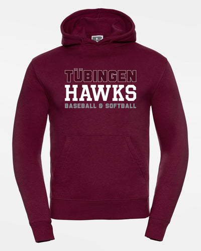 Russell Premium Heavy Hoodie "Tübingen Hawks", Primary Logo, maroon rot-DIAMOND PRIDE