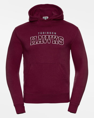 Russell Premium Heavy Hoodie "Tübingen Hawks", Script, maroon rot-DIAMOND PRIDE