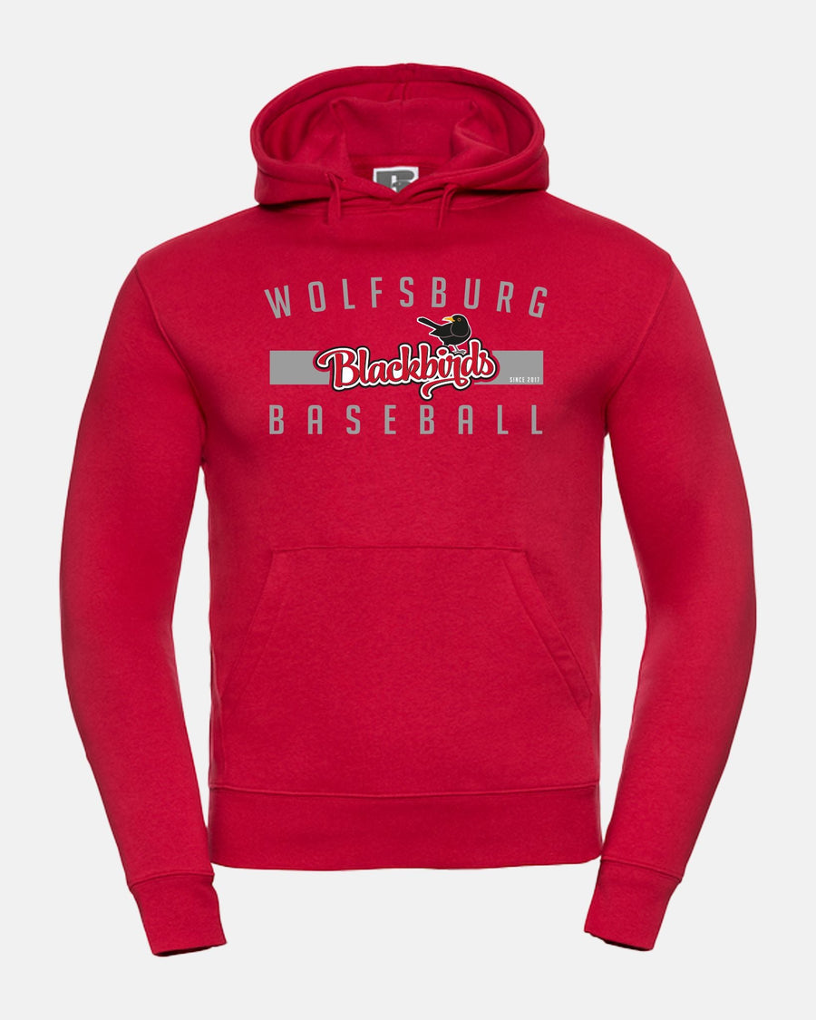 Russell Premium Heavy Hoodie "Wolfsburg Blackbirds", Script, rot-DIAMOND PRIDE