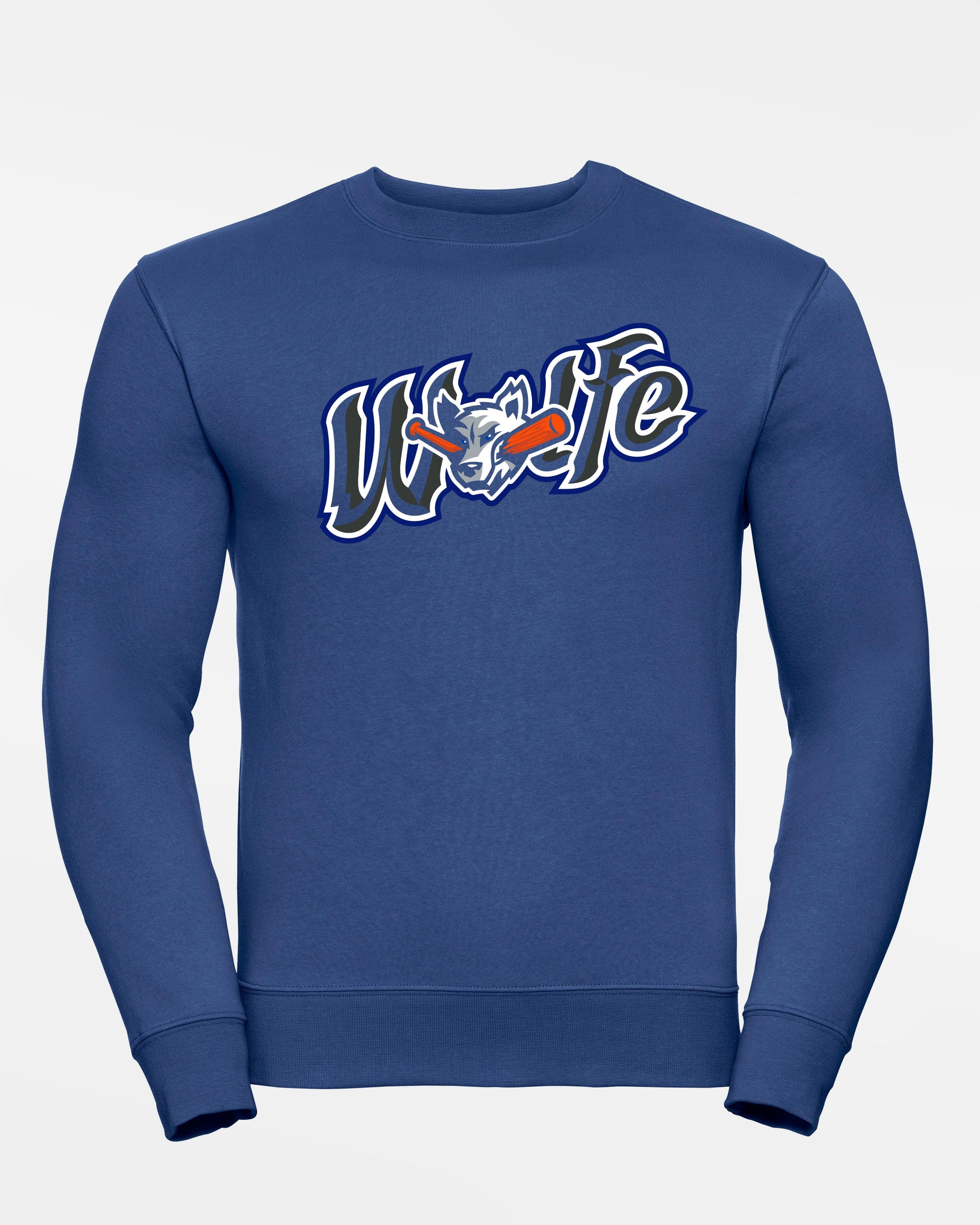 Russell Premium Heavy Sweater "Laufer Wölfe", NVY Script, royal blau-DIAMOND PRIDE