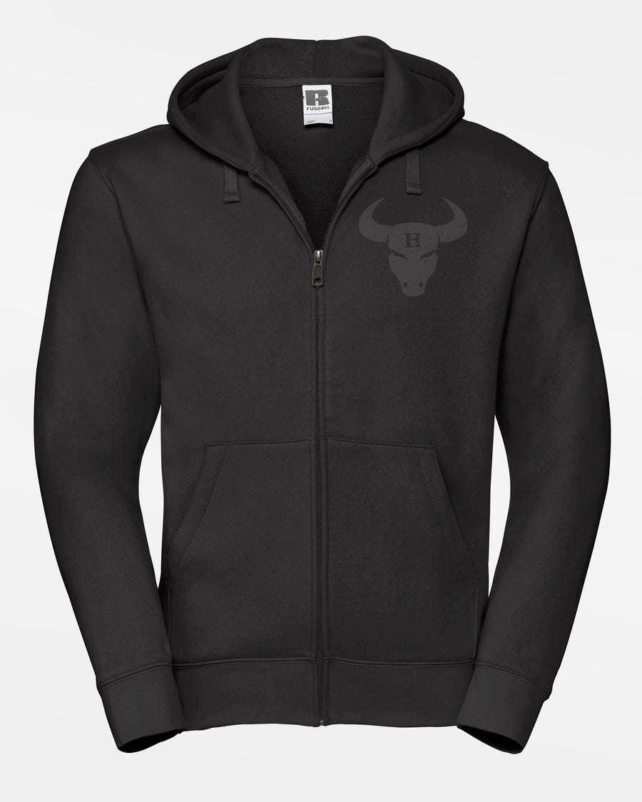 Russell Premium Heavy Zip-Hoodie "Hard Bulls", AllBlack, schwarz-DIAMOND PRIDE