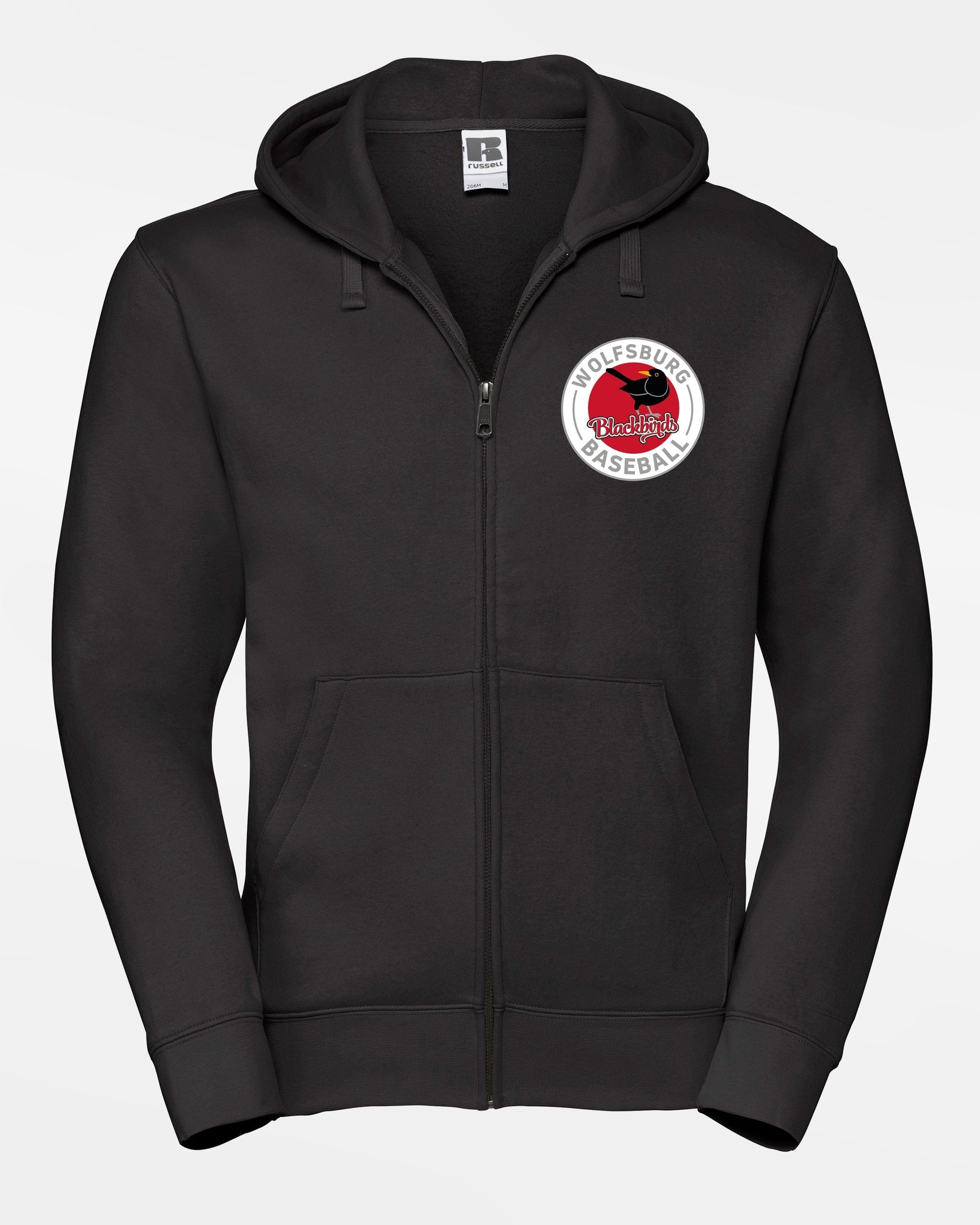 Russell Premium Heavy Zip-Hoodie "Wolfsburg Blackbirds", Crest, schwarz-DIAMOND PRIDE