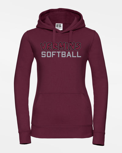 Russell Premium Ladies Heavy Hoodie "Wesseling Vermins", Old Vermins Softball, maroon rot-DIAMOND PRIDE