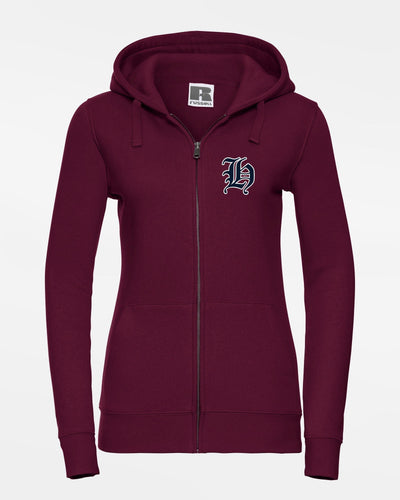 Russell Premium Ladies Heavy Zip-Hoodie "Tübingen Hawks", H, maroon rot-DIAMOND PRIDE