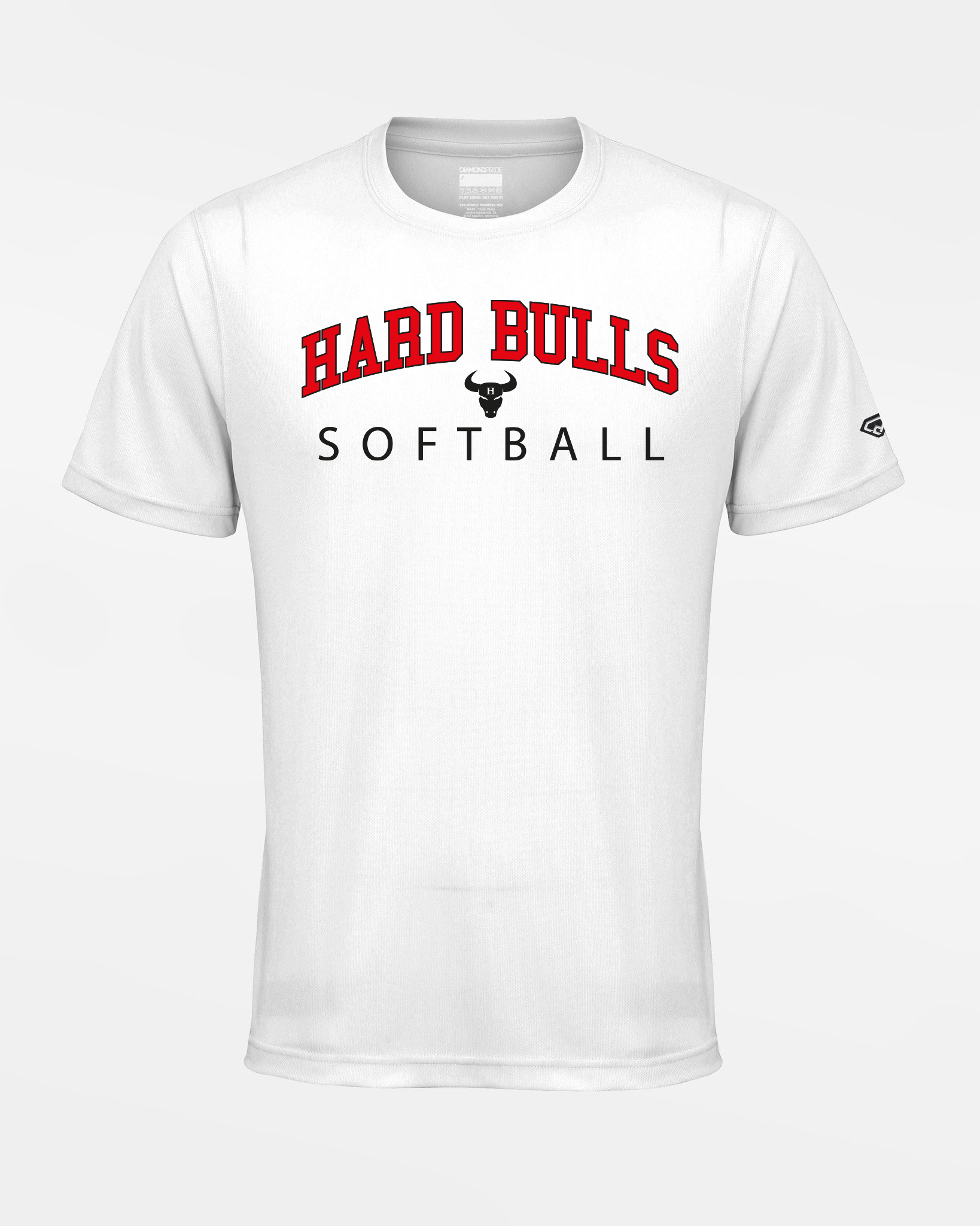 Diamond Pride Basic Functional T-Shirt "Hard Bulls", City Softball, weiss