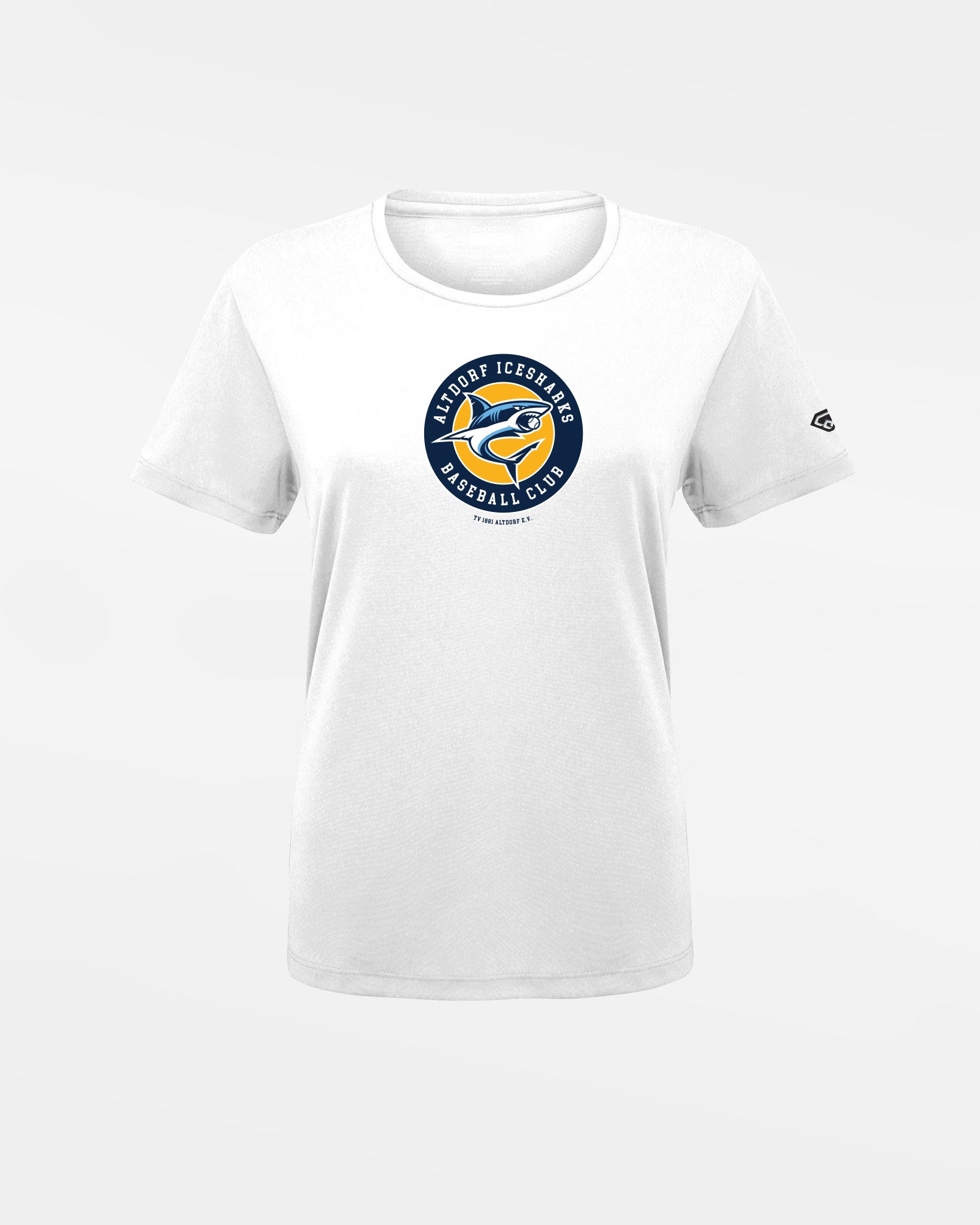 Diamond Pride Ladies Basic Functional T-Shirt "Altdorf Icesharks", Crest navy, weiss