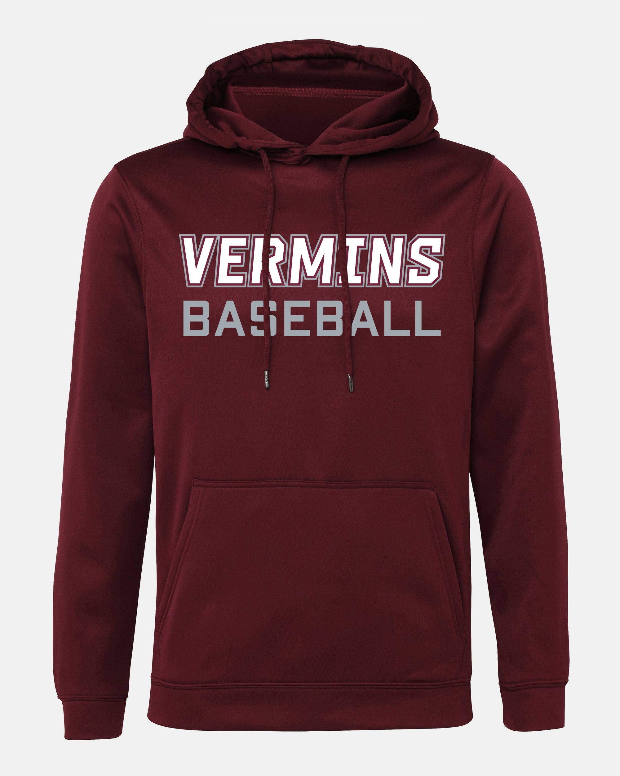 Diamond Pride Basic Functional Hoodie "Wesseling Vermins", Baseball, maroon-rot-DIAMOND PRIDE