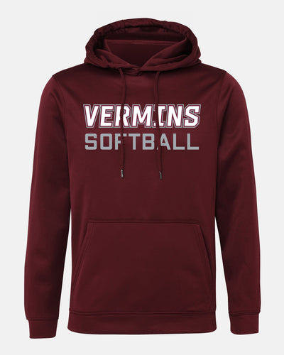 Diamond Pride Basic Functional Hoodie "Wesseling Vermins", Softball, maroon-rot-DIAMOND PRIDE