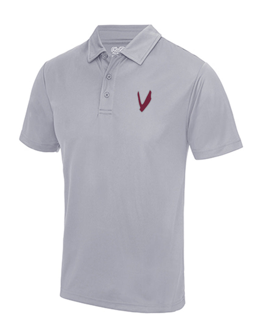 Diamond Pride Basic Functional Polo-Shirt "Wesseling Vermins", V, heather grau-DIAMOND PRIDE