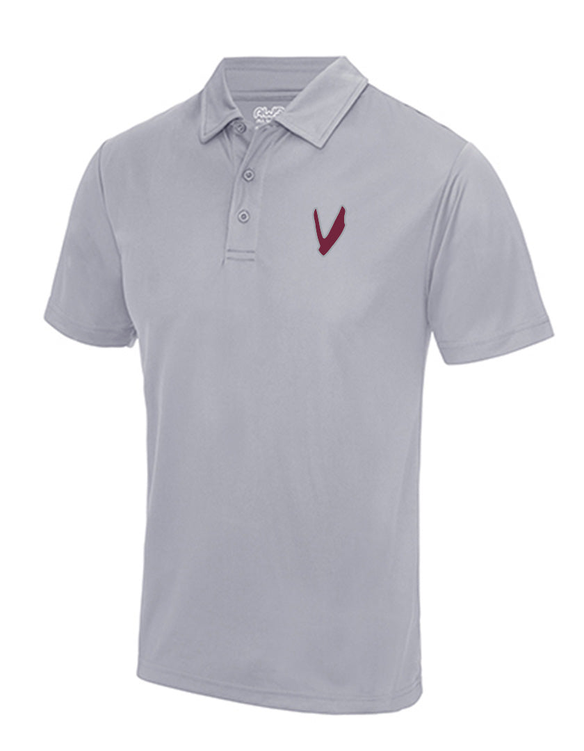 Diamond Pride Basic Functional Polo-Shirt "Wesseling Vermins", heather grau-DIAMOND PRIDE