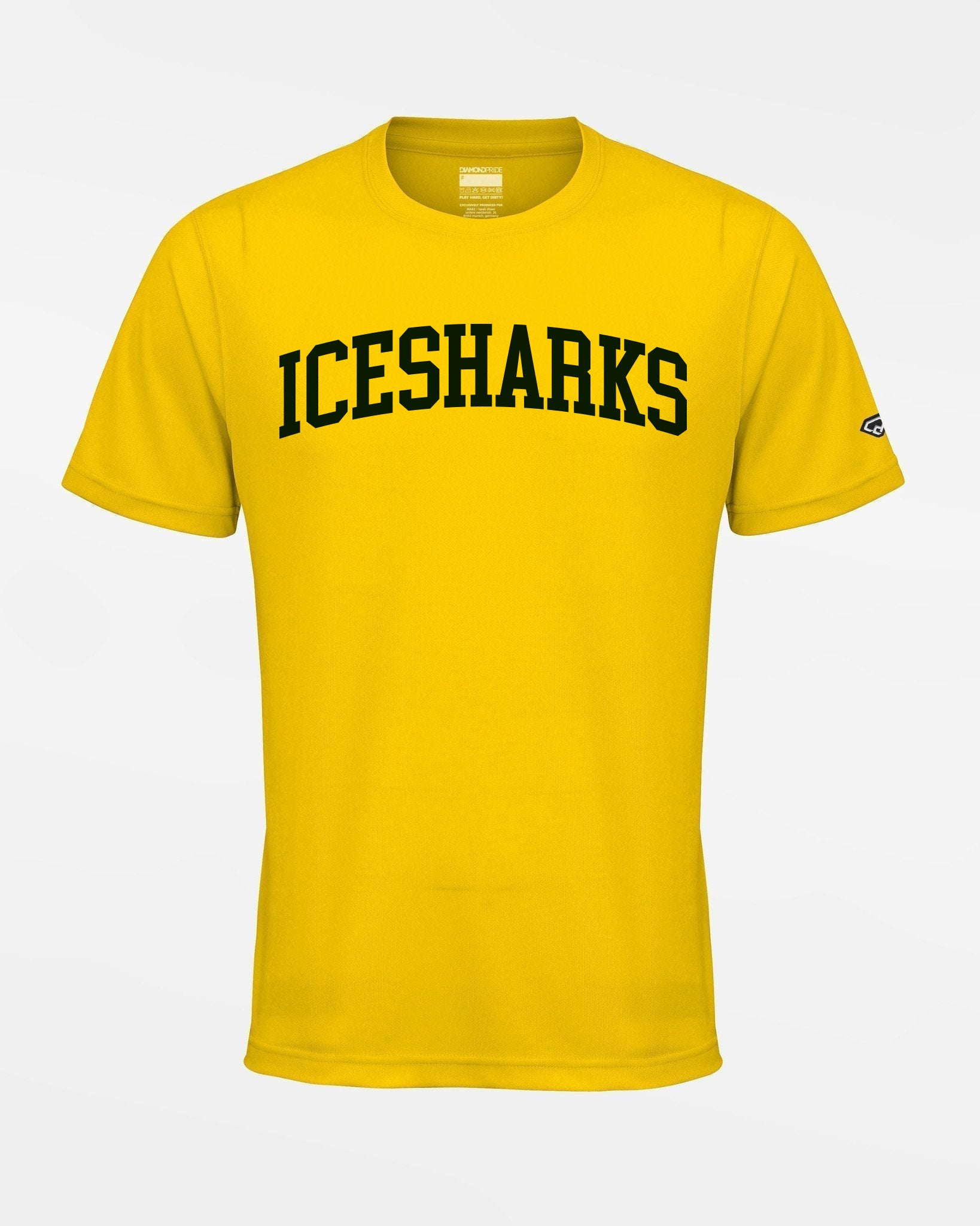 Diamond Pride Basic Functional T-Shirt "Altdorf Icesharks", Script, gelb-DIAMOND PRIDE
