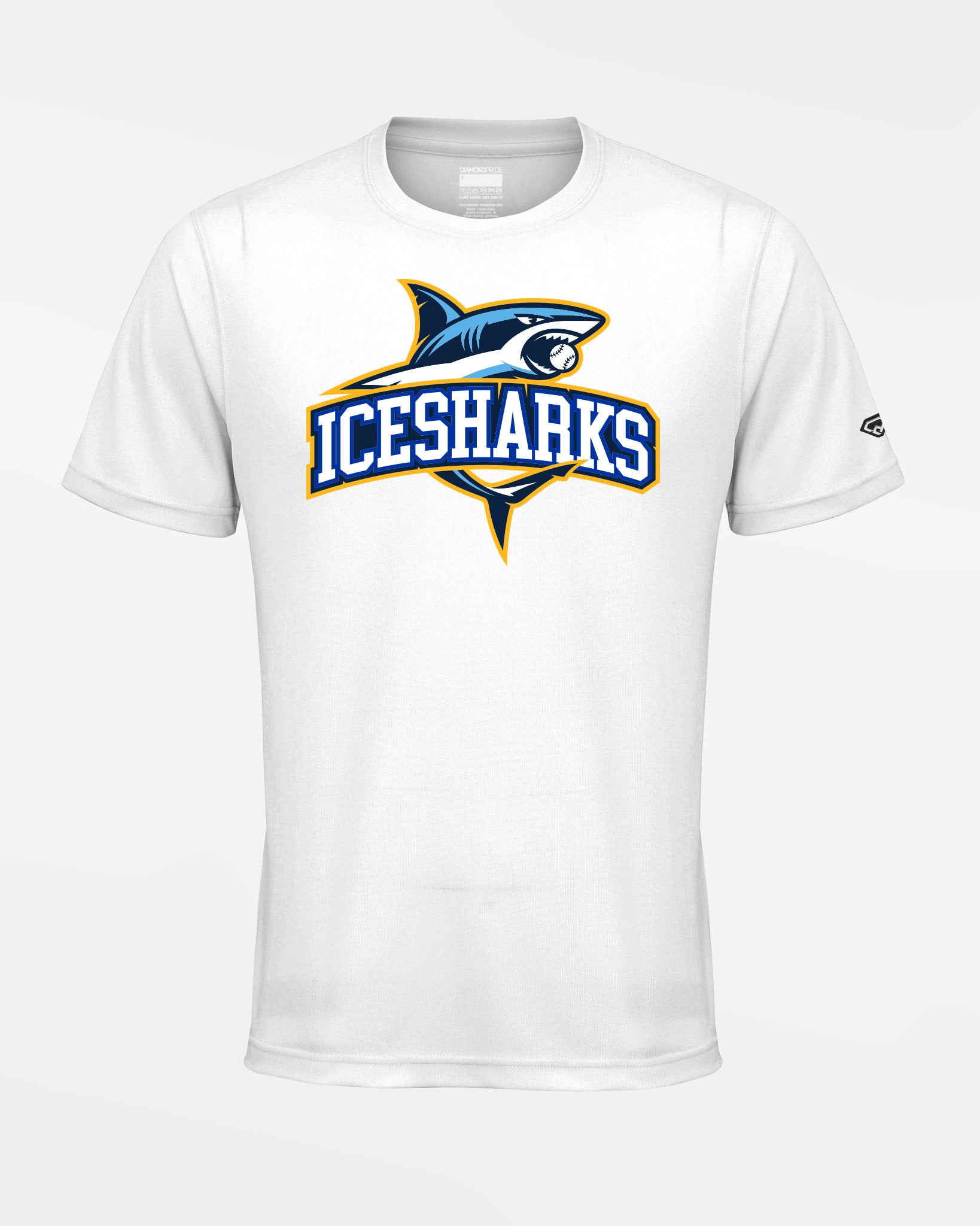 Diamond Pride Basic Functional T-Shirt "Altdorf Icesharks", Shark & Script, weiss-DIAMOND PRIDE