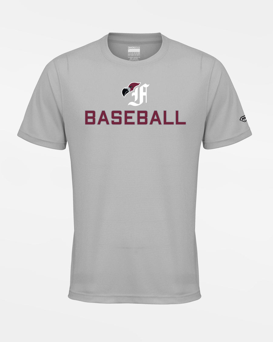 Diamond Pride Basic Functional T-Shirt, "Berlin Flamingos", Bird & Baseball, grau-DIAMOND PRIDE