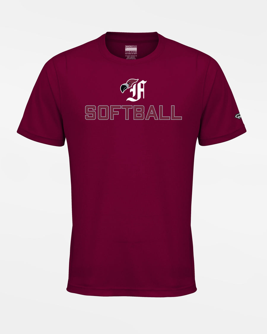 Diamond Pride Basic Functional T-Shirt "Berlin Flamingos", Bird & Softball, burgundy-DIAMOND PRIDE