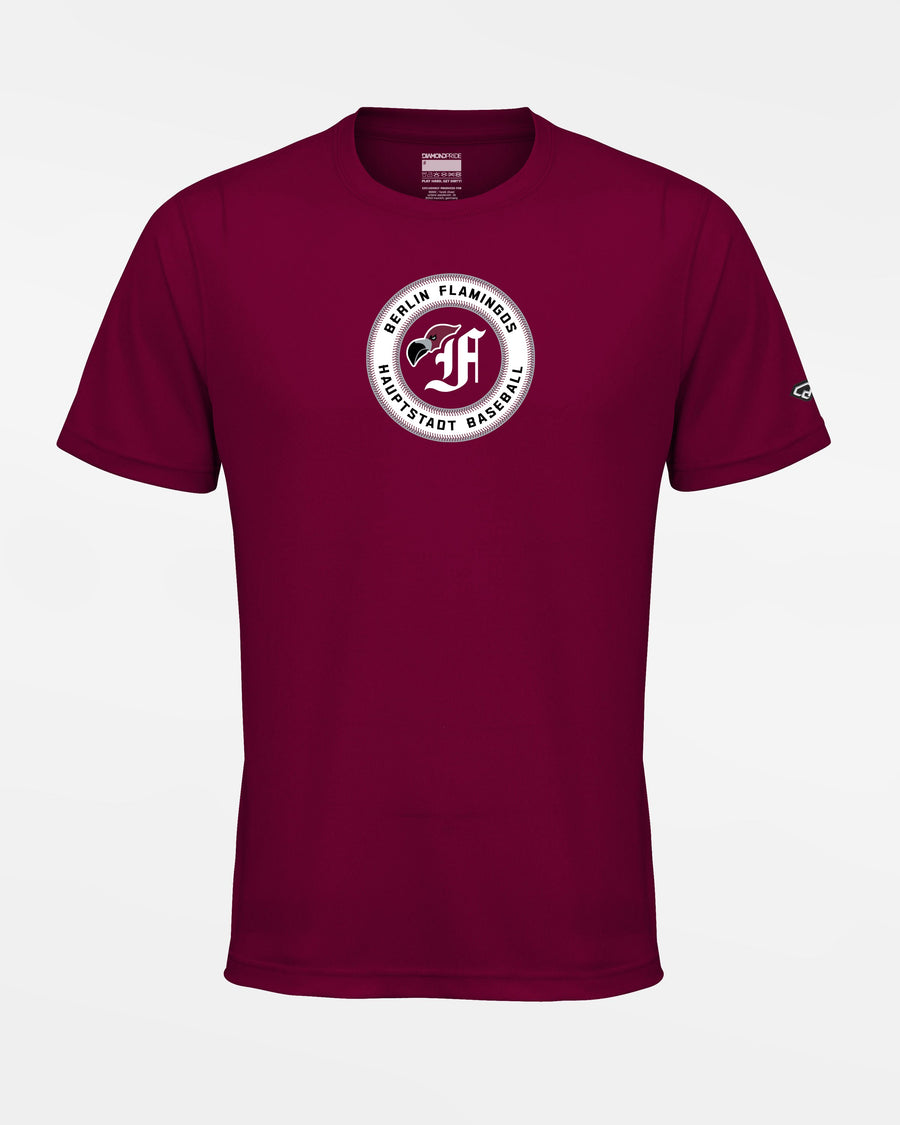 Diamond Pride Basic Functional T-Shirt, "Berlin Flamingos", Crest Baseball, burgundy-DIAMOND PRIDE