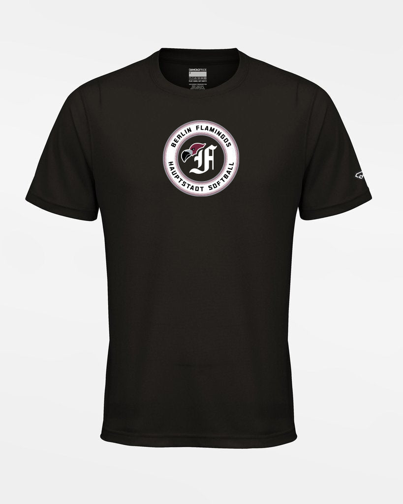 Diamond Pride Basic Functional T-Shirt "Berlin Flamingos", Crest Softball, schwarz-DIAMOND PRIDE