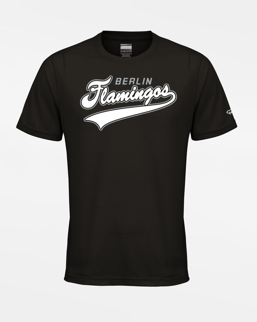 Diamond Pride Basic Functional T-Shirt, "Berlin Flamingos", Script, schwarz-DIAMOND PRIDE