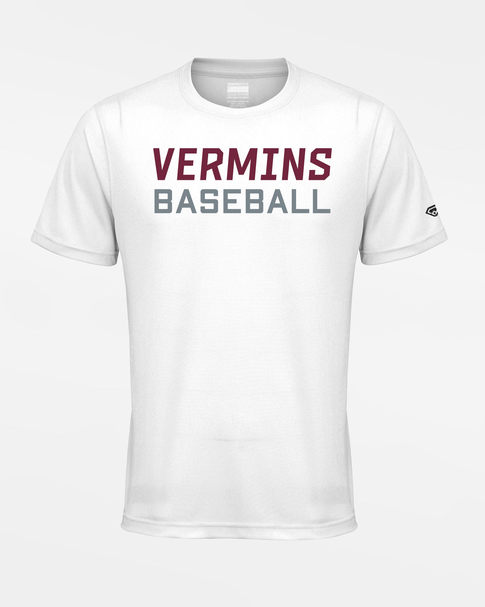 Diamond Pride Basic Functional T-Shirt "Wesseling Vermins", Baseball, weiss-DIAMOND PRIDE