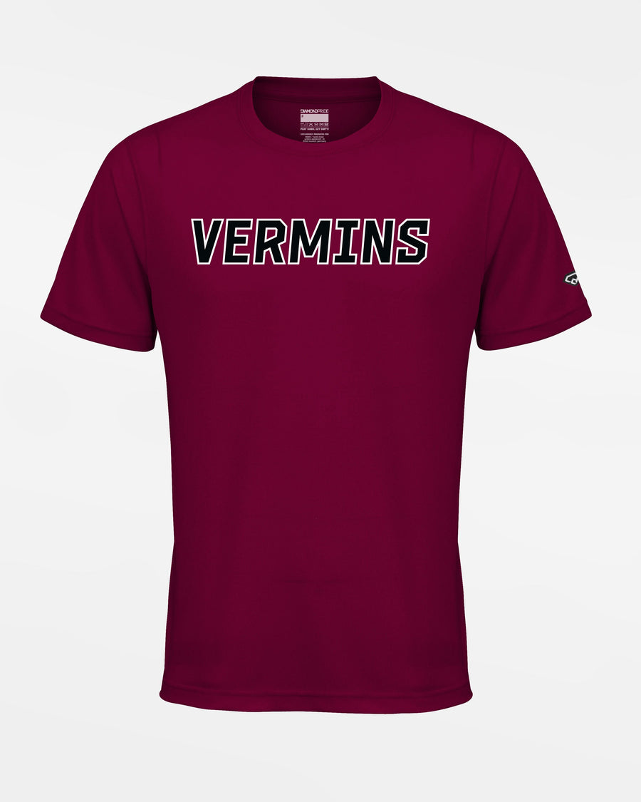 Diamond Pride Basic Functional T-Shirt "Wesseling Vermins", Vermins, maroon-rot-DIAMOND PRIDE