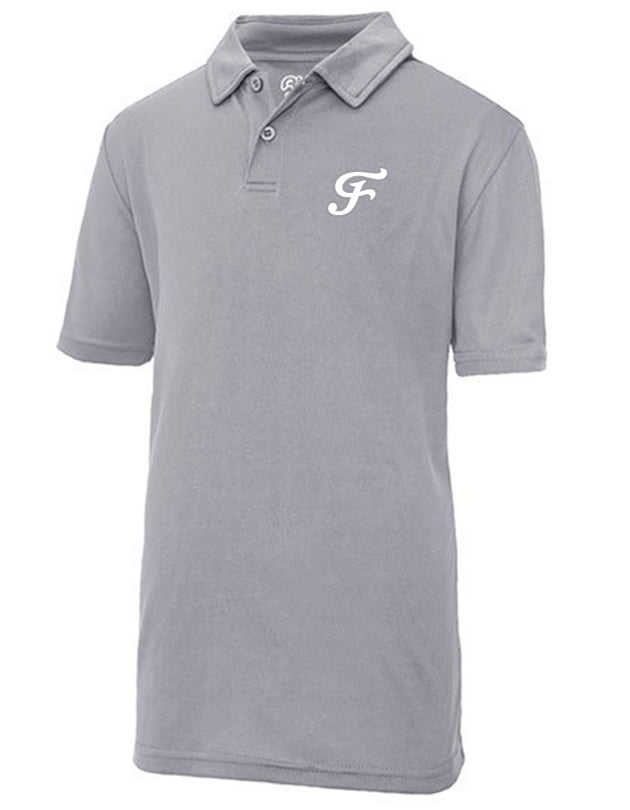 Diamond Pride Kids Basic Functional Polo-Shirt "Freising Grizzlies", F, heather grau-DIAMOND PRIDE