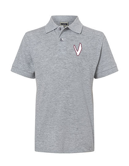 Diamond Pride Kids Basic Functional Polo-Shirt "Wesseling Vermins", V, heather grau-DIAMOND PRIDE