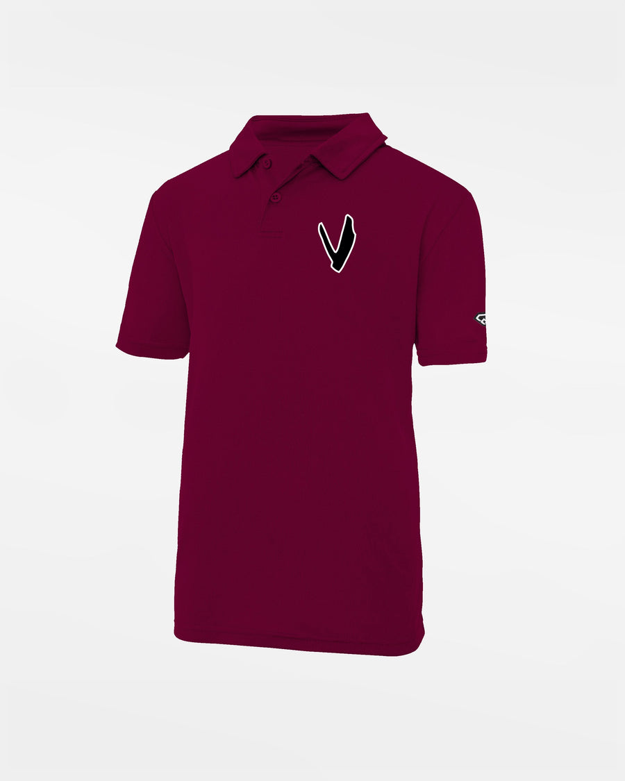 Diamond Pride Kids Basic Functional Polo-Shirt "Wesseling Vermins", maroon rot-DIAMOND PRIDE