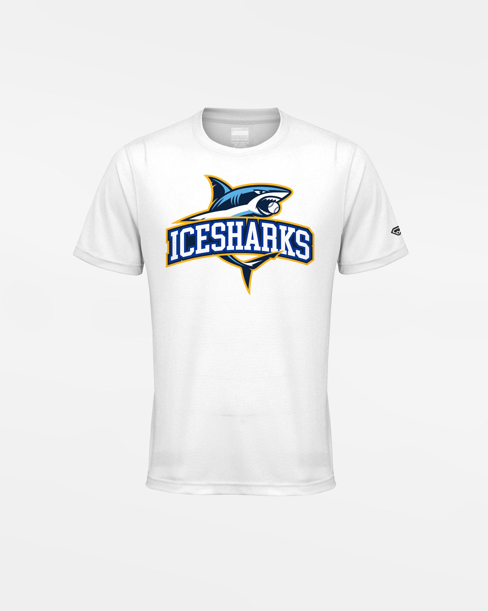 Diamond Pride Kids Basic Functional T-Shirt "Altdorf Icesharks", Shark & Script, weiss-DIAMOND PRIDE