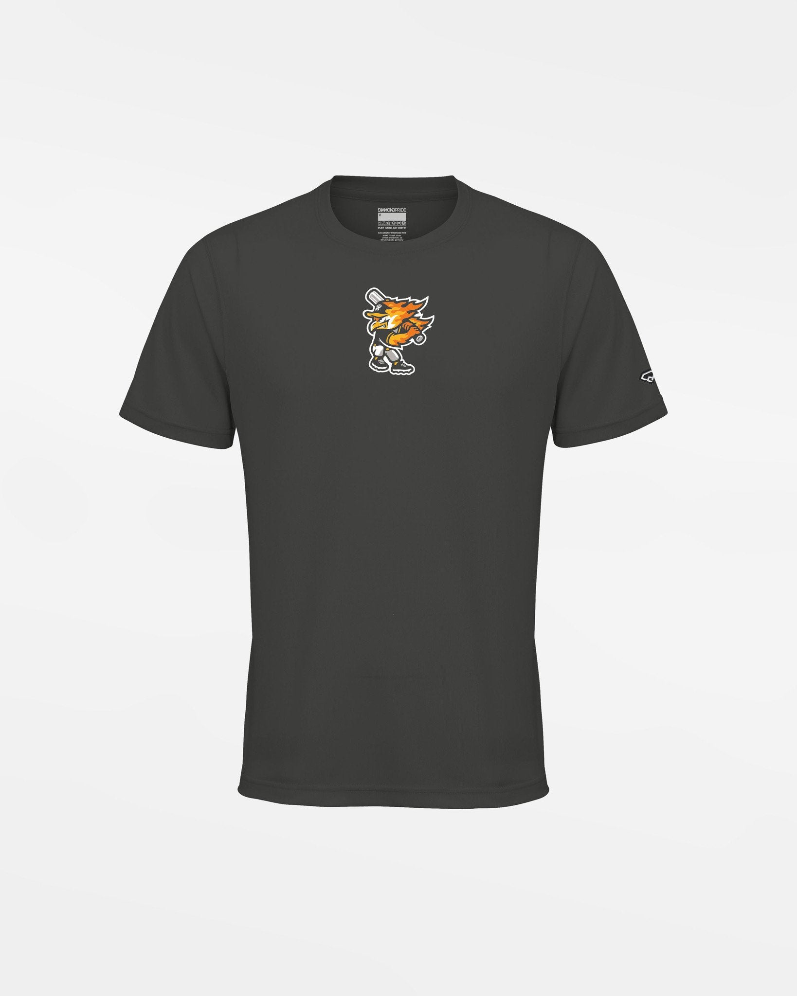 Diamond Pride Kids Basic Functional T-Shirt "Attnang Athletics", Bird, dunkelgrau-DIAMOND PRIDE