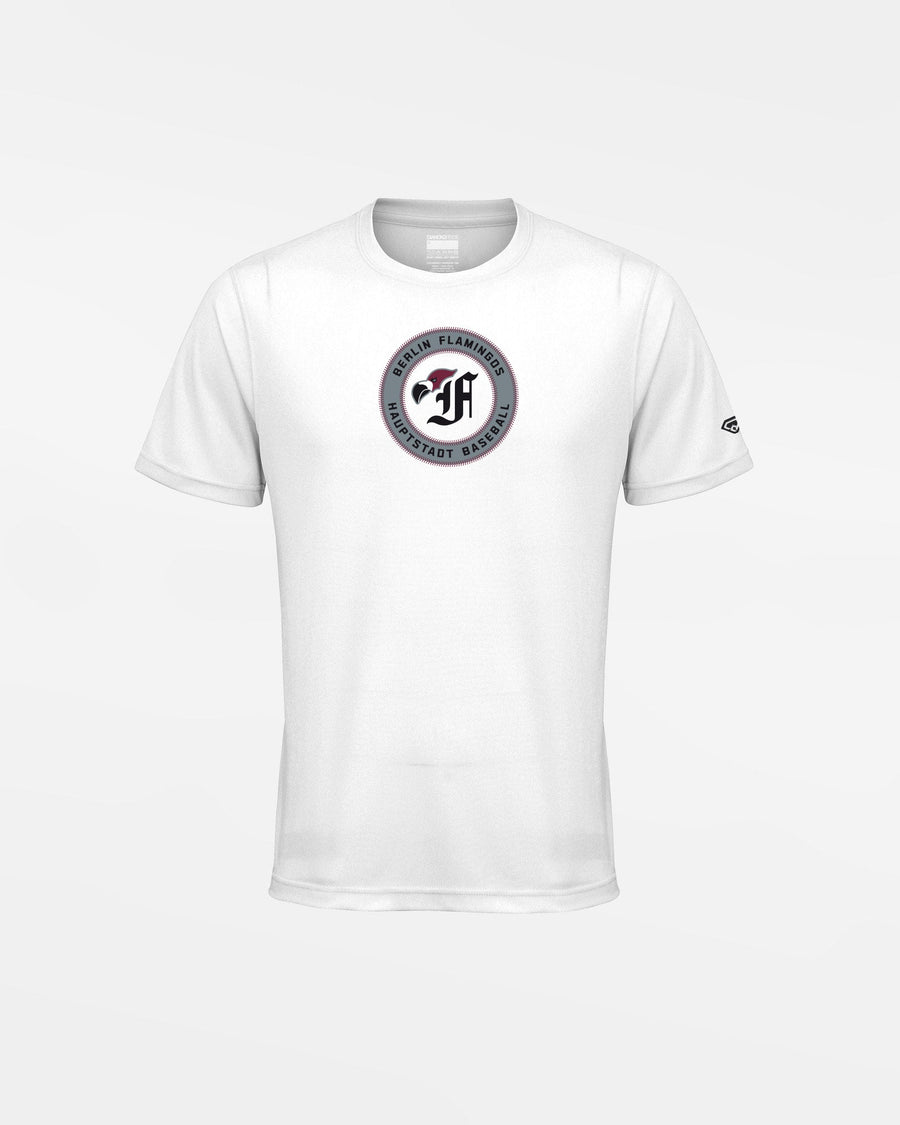 Diamond Pride Kids Basic Functional T-Shirt "Berlin Flamingos", Crest Baseball, weiss-DIAMOND PRIDE