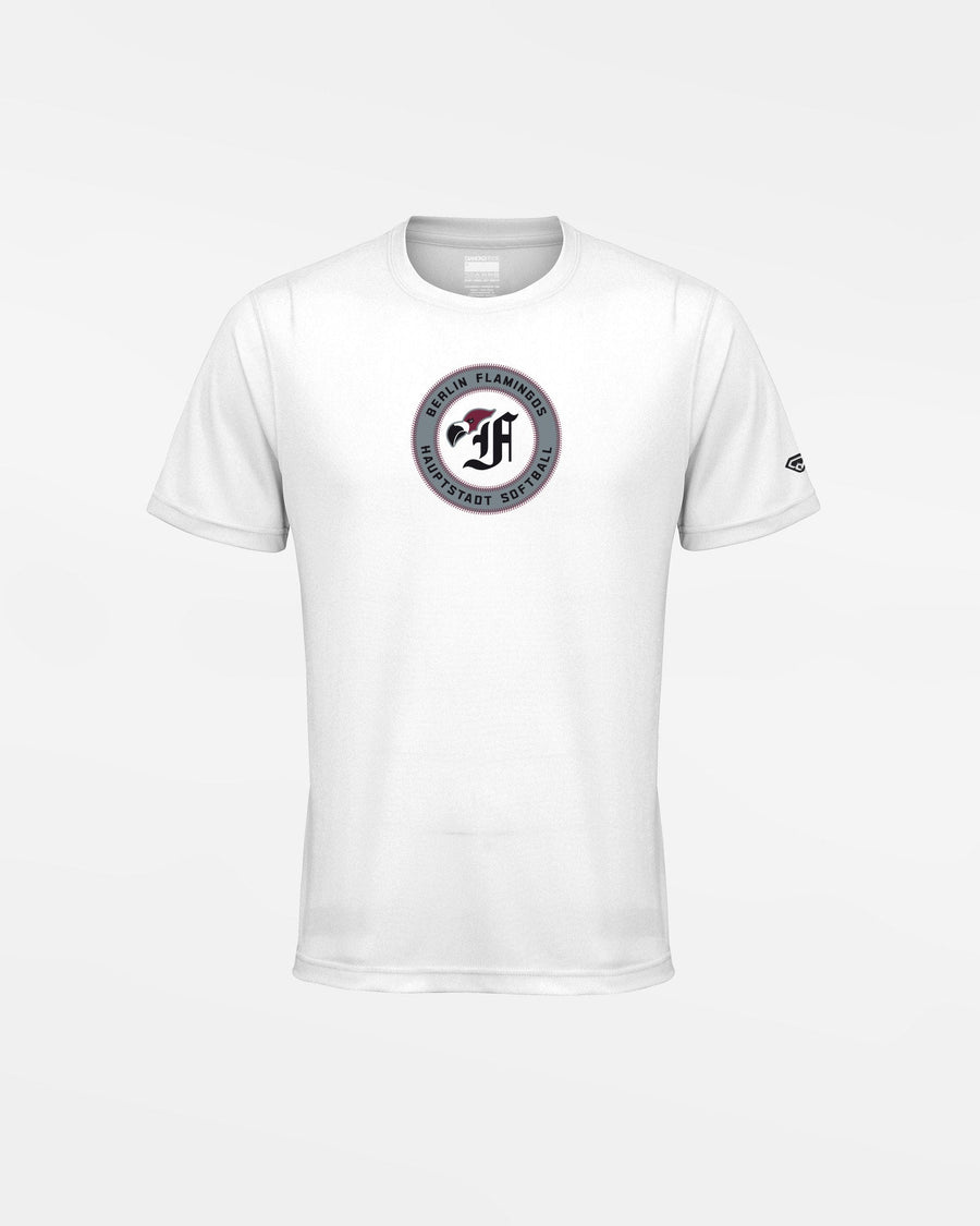 Diamond Pride Kids Basic Functional T-Shirt "Berlin Flamingos", Crest Softball, weiss-DIAMOND PRIDE