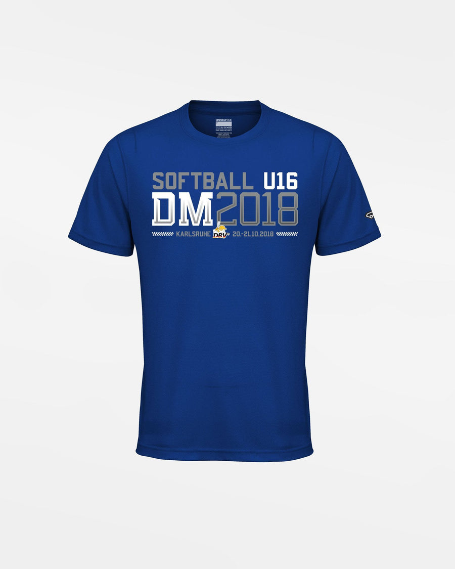 Diamond Pride Kids Basic Functional T-Shirt "DM 2018 Softball U16 Karlsruhe", royal-blau-DIAMOND PRIDE