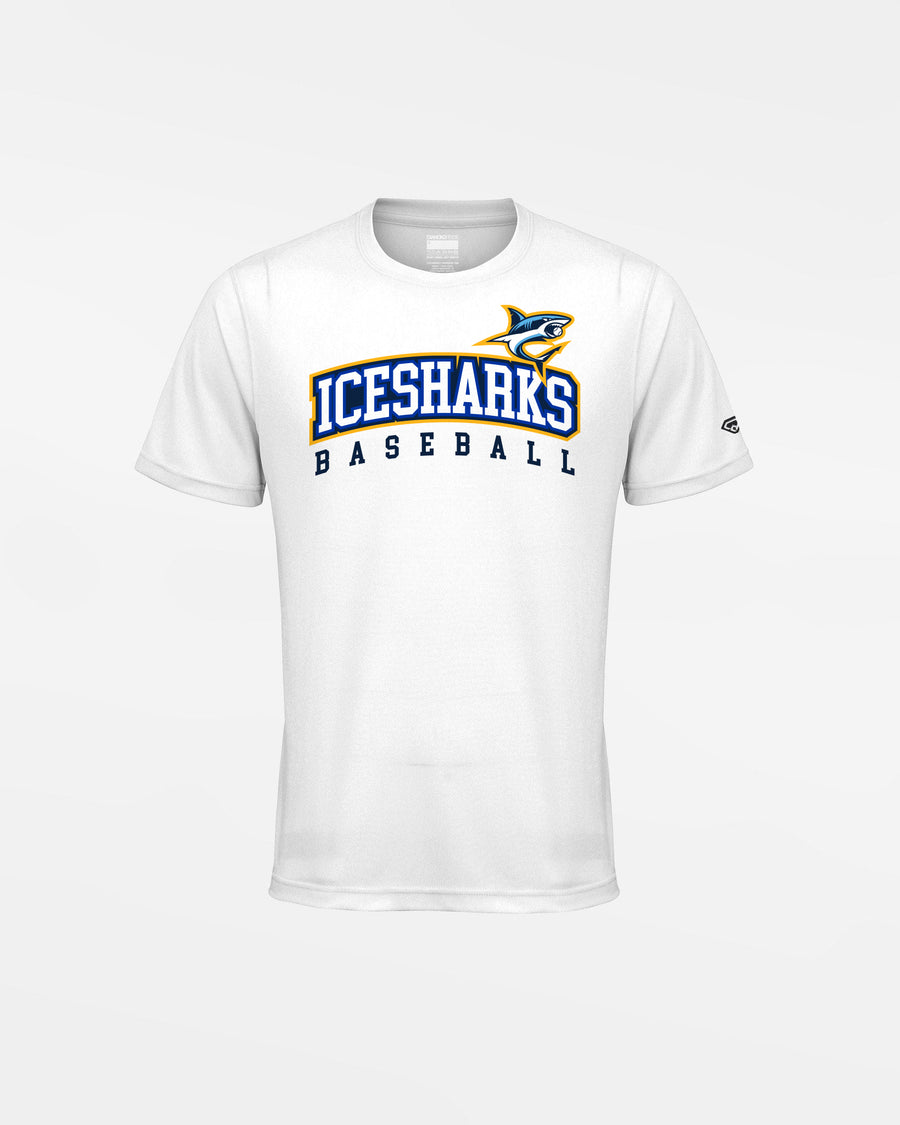 Diamond Pride Kids Basic Functional T-Shirt "Eismannsberg Icesharks", Baseball, weiss-DIAMOND PRIDE