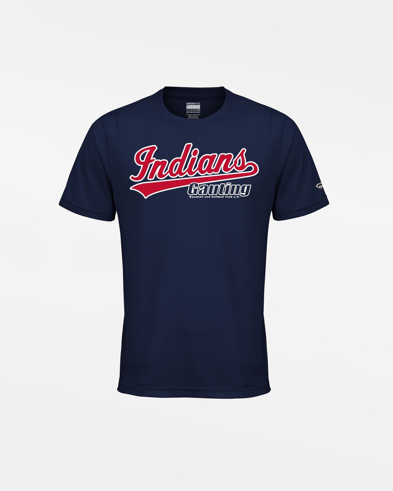 Diamond Pride Kids Basic Functional T-Shirt "Gauting Indians", Script, navy blau-DIAMOND PRIDE