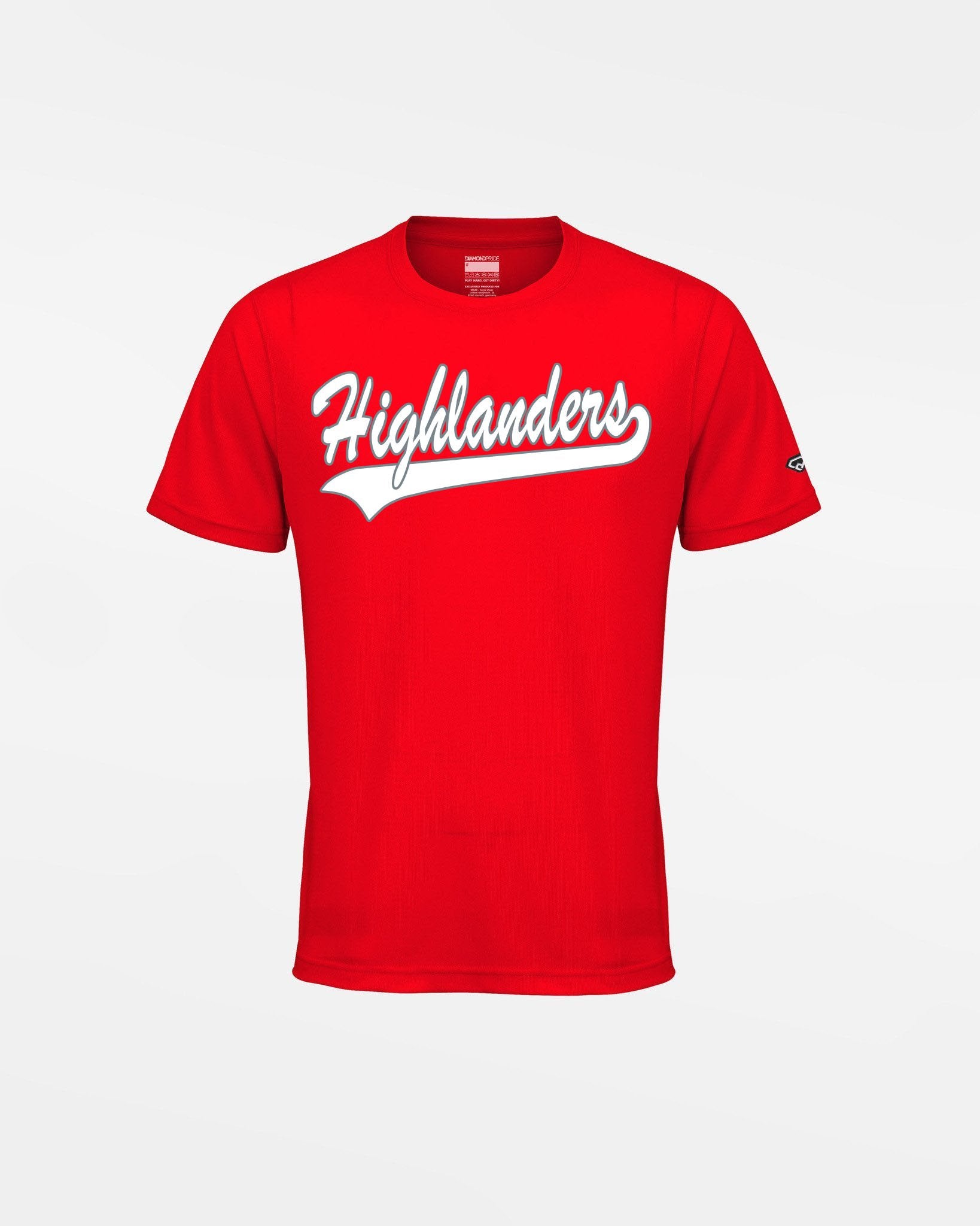 Diamond Pride Kids Basic Functional T-Shirt "Gramastetten Highlanders", rot-DIAMOND PRIDE