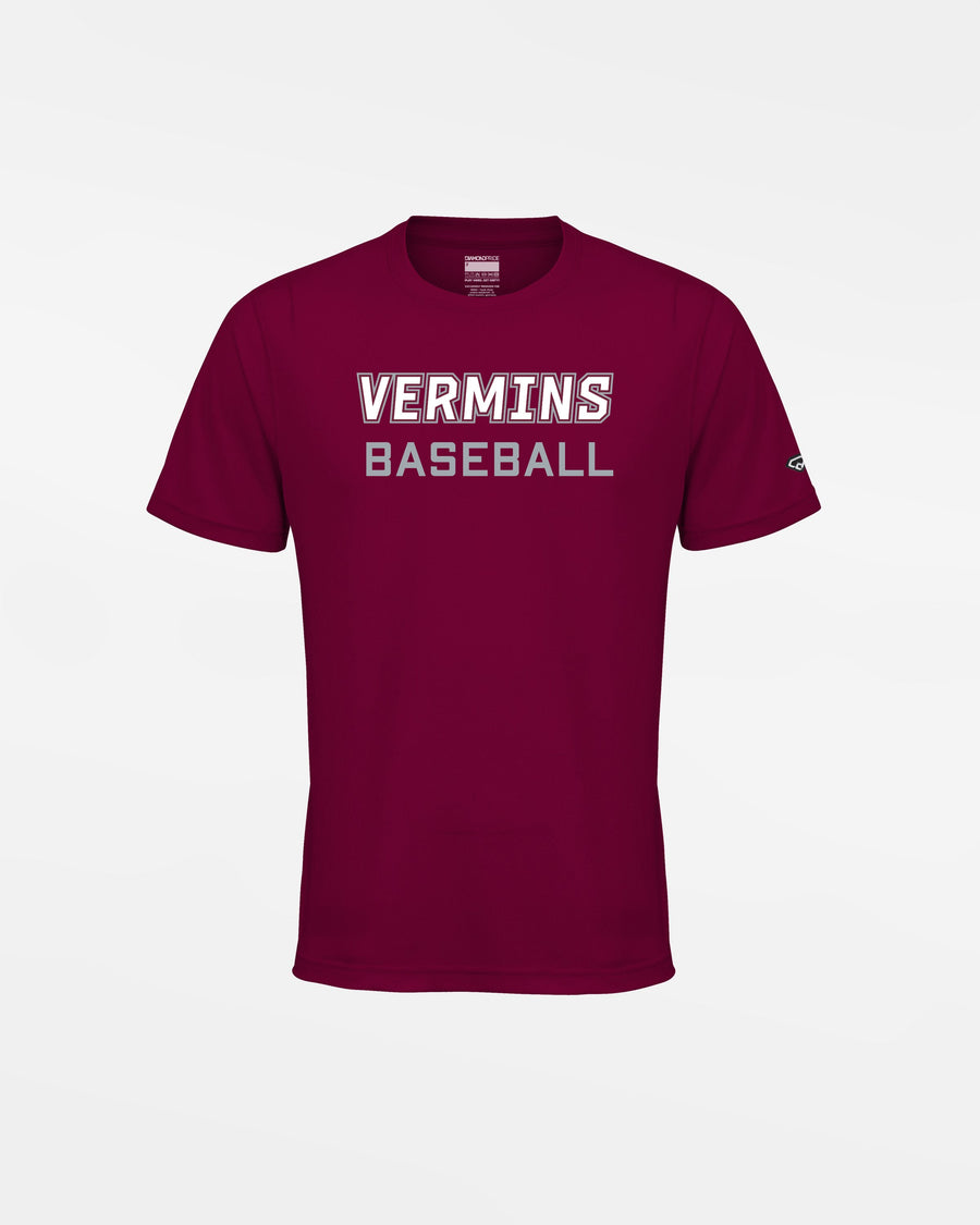 Diamond Pride Kids Basic Functional T-Shirt "Wesseling Vermins", Baseball, maroon-rot-DIAMOND PRIDE
